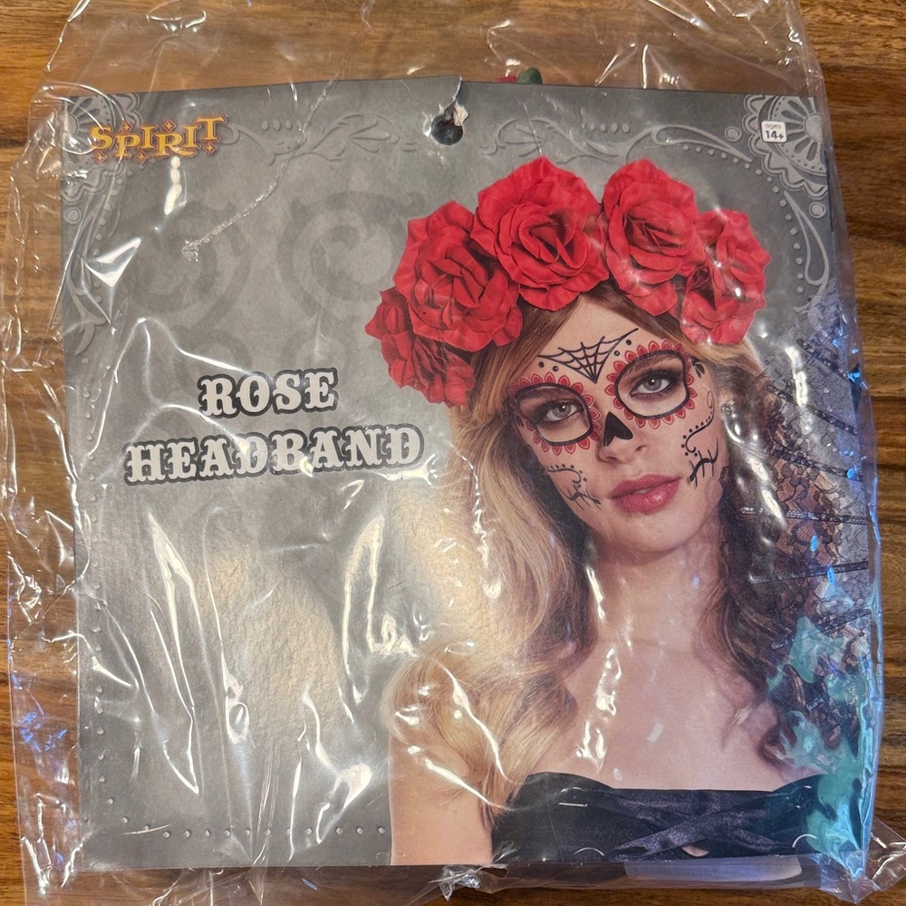 Spirit Red Rose Headband Halloween day of the dead